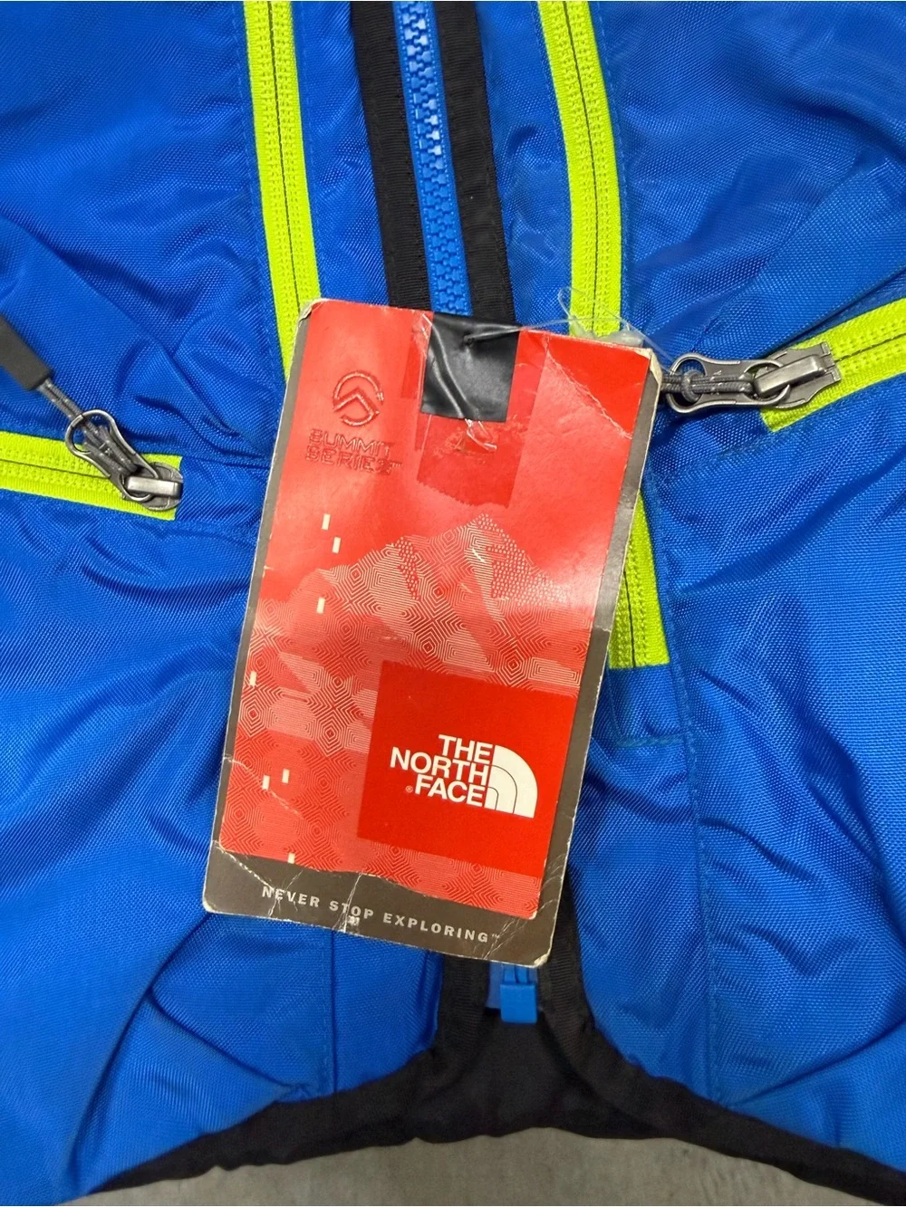 THE NORTH FACE POWDER GUIDE VEST Size Small Bomber Blue Black Summit Series RARE